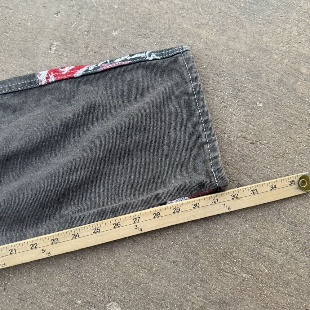Embroidered Baggy Y2ak Hip Hop Jeans Size 32x32 - Picture 6 of 6